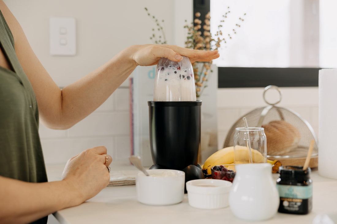 Healthy food routine with manuka honey drinks and smoothies