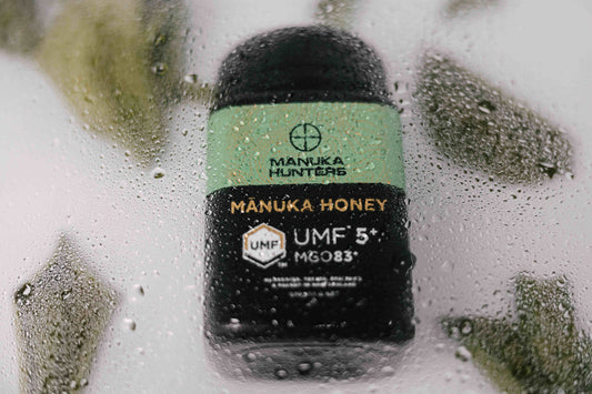 Manuka Hunters honey jar - face mask photo shoot