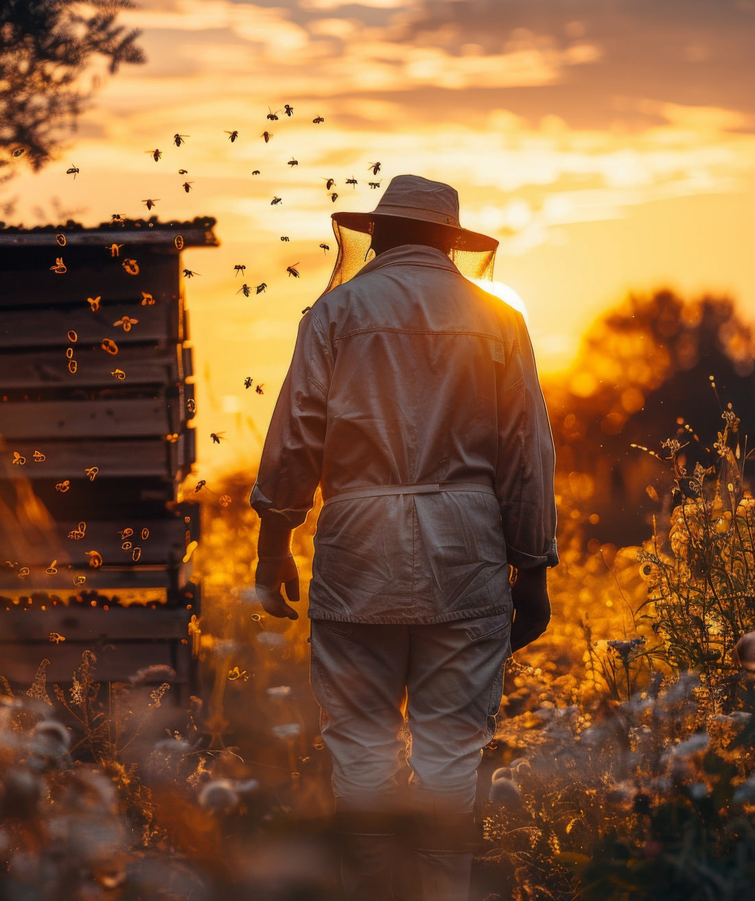 beekeeper working manuka honey bee farm